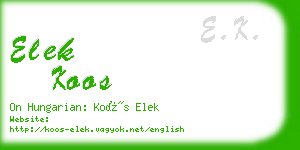 elek koos business card